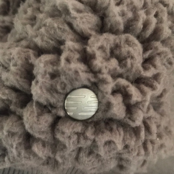 Z by Zella Bomber Fleece Hooded Sherpa Gray Jacket Size Medium - Picture 8 of 13